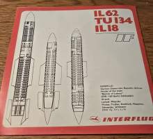 if interflug  IL 62, TUI 134 ja IL 18 lentokone myyntiesite