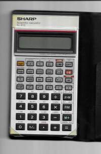 Sharp EL-512 Scientific calculator funktiolaskin tieteislaskin  - taskulaskin alkuperäinen kotelo 13x7x1,5 cm toimii