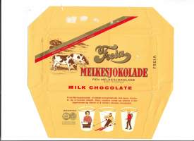 Freia Melkesjokolade Norja  1926-1930.suklaakääre kohopaino - tuote-etiketti