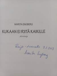 Kukaan ei riitä kaikille : aforismeja (signeerattu, tekijän omiste)