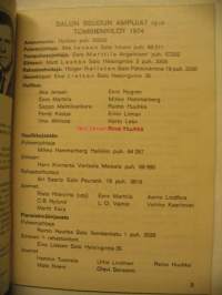 Salon seudun ampujat ry - kilpailuohjelma 1974