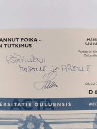 Isänsä surmannut poika - psykiatrinen tutkimus (signeerattu, tekijän omiste)