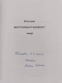 Mistä kaislat kuiskivat : runoja (signeerattu, tekijän omiste)