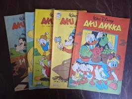 Aku Ankka 43/1981, Aku Ankka 34/1983, Aku Ankka 18/1985, Aku Ankka 26/1987, Aku Ankka  36/1987