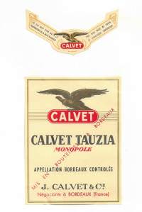Calvet Tauzia Monopole Bordeaux  viinaetiketti