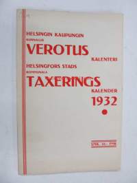 Helsingin kaupungin kunnallisverotuskalenteri - Helsingfors stads kommunala taxeringskalender 1932