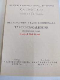 Helsingin kaupungin kunnallisverotuskalenteri - Helsingfors stads kommunala taxeringskalender 1949