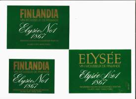 Elysee  Alko nr 850 - viinietiketti  viinaetiketti 3 eril