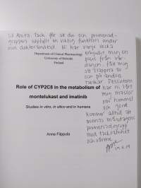 Role of CYP2C8 in the Metabolism of Montelukast and Imatinib (signeerattu, tekijän omiste)