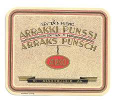 Erittäin hieno Arrakki Punssi   - viinietiketti viinaetiketti Frenckell kivipaino 1930 - luku