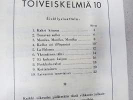 Fazer Toiveiskelmiä nr 10 - kokoelma suosittuja äänilevy- ym. iskelmiä mm. Kaksi kitaraa, Tonavan aallot, Kellot soi, Monika, La Paloma, Yksinäinen tähti...