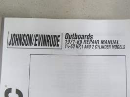 Evinrude - Johnson Outboards 1971-89 Repair Manual - Covers all 1,25-60 hp, 1 and 2-Cylinder, 2-Stroke Models (inc. Wiring Diagrams) -korjaamo-ohjekirja