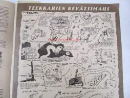 Seura 1949 nr 16, hauskaa vappua teekkarien kevätsimaus, Sakari Pälsi, Plastex koko sivun mainos