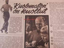Seura 1949 nr 16, hauskaa vappua teekkarien kevätsimaus, Sakari Pälsi, Plastex koko sivun mainos