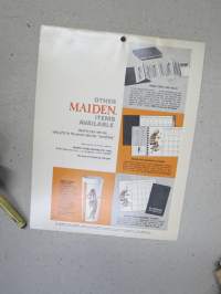 The 1966 Maidens Calendar - A portfolio of selected girls from down the street or up your alley - "Ikäneitokalenteri", tavallisia naisia naapuristasi pin-up kuvissa
