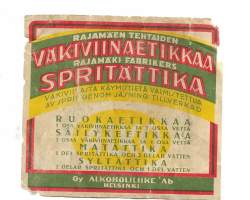 Rajamäen tehtaiten  väkiviinaetikkaa   - tuote-etiketti