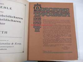 Nordisk boktryckarekonst : Skandinavisk tidskrift för de grafiska yrkerna 1910 -sidottu vuosikerta