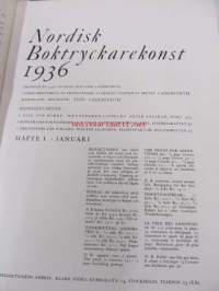 Nordisk boktryckarekonst : Tidskrift för bokindustri, bokkonst, bokhistoria och reklamväsen 1936 -sidottu vuosikerta