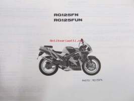 Suzuki RG125F, RG125FN, RG125FUN parts catalogue - varaosaluettelo