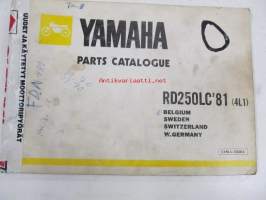 Yamaha RD250LC&#039;81 (4L1) Belgium, Sweden, Switzerland, W.Germany  parts catalogue - varaosaluettelo