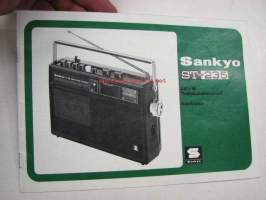 Sankyo ST-235 AM/FM radio / kasettinauhuri -käyttöohjekirja