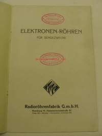 Radioröhrenfabrik G.m.b.H. -myyntiesite / putkiluettelo