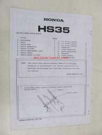 Honda lumilinko HS35 Omistajan käsikirja
