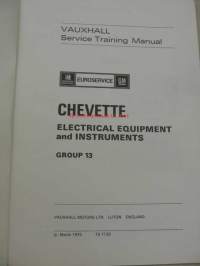 Vauxhall Chevette Electrical Equipment and instruments -Service training manual