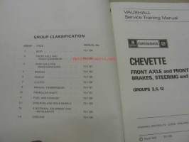 Vauxhall Chevette Service training manual Front axle and front suspension, brakes, steering