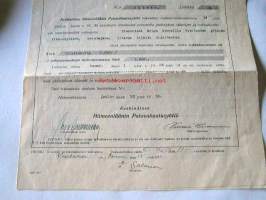 Palovakuutuskirja  joulukuu 22 p:nä 1932