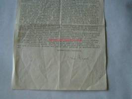 kirje  oppilasasioita 11.7.1946