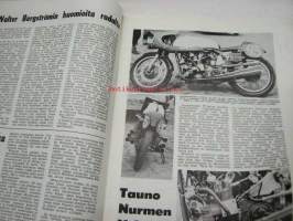 Moottoriurheilu 1965 nr 9, sis. mm. seuraavat artikkelit / kuvat, mainokset; Imatran ajot, Tietokoneesta Imatran tulokset, Tauno Nurmen 350 ccm V-8, XV Jyväskylän