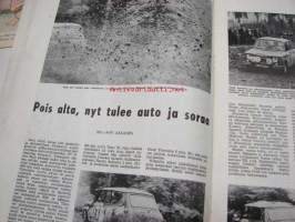 Moottoriurheilu 1965 nr 9, sis. mm. seuraavat artikkelit / kuvat, mainokset; Imatran ajot, Tietokoneesta Imatran tulokset, Tauno Nurmen 350 ccm V-8, XV Jyväskylän