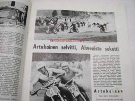 Moottoriurheilu 1965 nr 9, sis. mm. seuraavat artikkelit / kuvat, mainokset; Imatran ajot, Tietokoneesta Imatran tulokset, Tauno Nurmen 350 ccm V-8, XV Jyväskylän