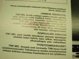 Tiwi MEL melamiinipintainen lastulevy -myyntiesite