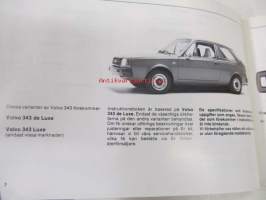 Volvo 343 Instruktionsbok  - käyttöohjekirja 1976