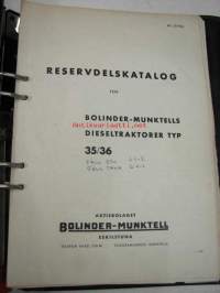 Bolinder-Munktell Dieseltraktor typ 35/36 Reservdelskatalog (Motor) -varaosaluettelo (Moottori)