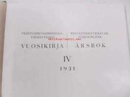 Yksityismetsänhoitajayhdistyksen vuosikirja - Privatforstmästarföreningens årsbok IV 1931