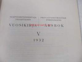 Yksityismetsänhoitajayhdistyksen vuosikirja - Privatforstmästarföreningens årsbok V 1932