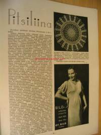 Oma Koti 1933 nr 3 Kansi Martta Wendelin, aihe : nainen kuorii perunoita
