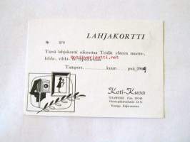 lahjakortti  Koti-Kuva  1969