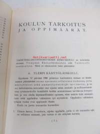 Helsingin Taideteollisuuskeskuskoulu - Järjestysmuodon ja opetusohjelman ehdotus 1917