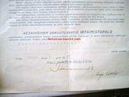 palovakuutus  irtaimistopalo  marraskuu 30. 1951