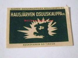 Tulitikku etiketti -sok hausjärven 0suuskauppa