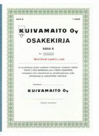 Kuivamaito Oy, sarja D  50 000 mk  osakekirja,  Nastola