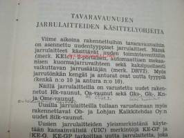 Valtionrautatiet / VR - Vaunujen uudet jarrulaitteet - Käyttöohjeita 1961