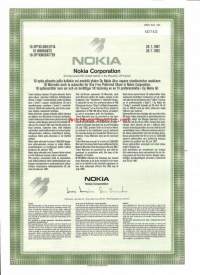 Nokia Co, optiotodistus     10  optito-oikeutta   28.7.1987 ja 28.7.1992