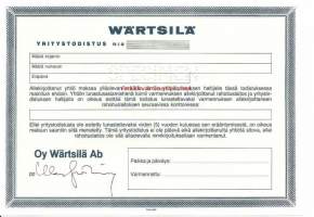 Wärtsilä, yritystodistus