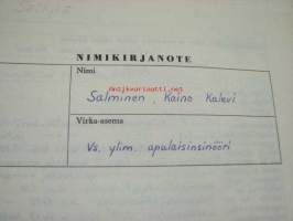 Valtionrautatiet, VR, vs. ylim. apulaisinsinööri Nimikirjanote ym. Kaino Salminen