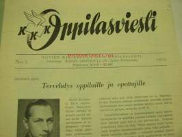 Oppilasviesti 1956 nr 1 - Kotien Kirjekouu Oy:n oppilaslehti, kansikuvassa mallioppilas Olavi Suominen